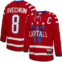 Authentic Men's Alex Ovechkin Red Jersey - #8 Hockey Washington Capitals  USA Flag Fashion Size Small/46