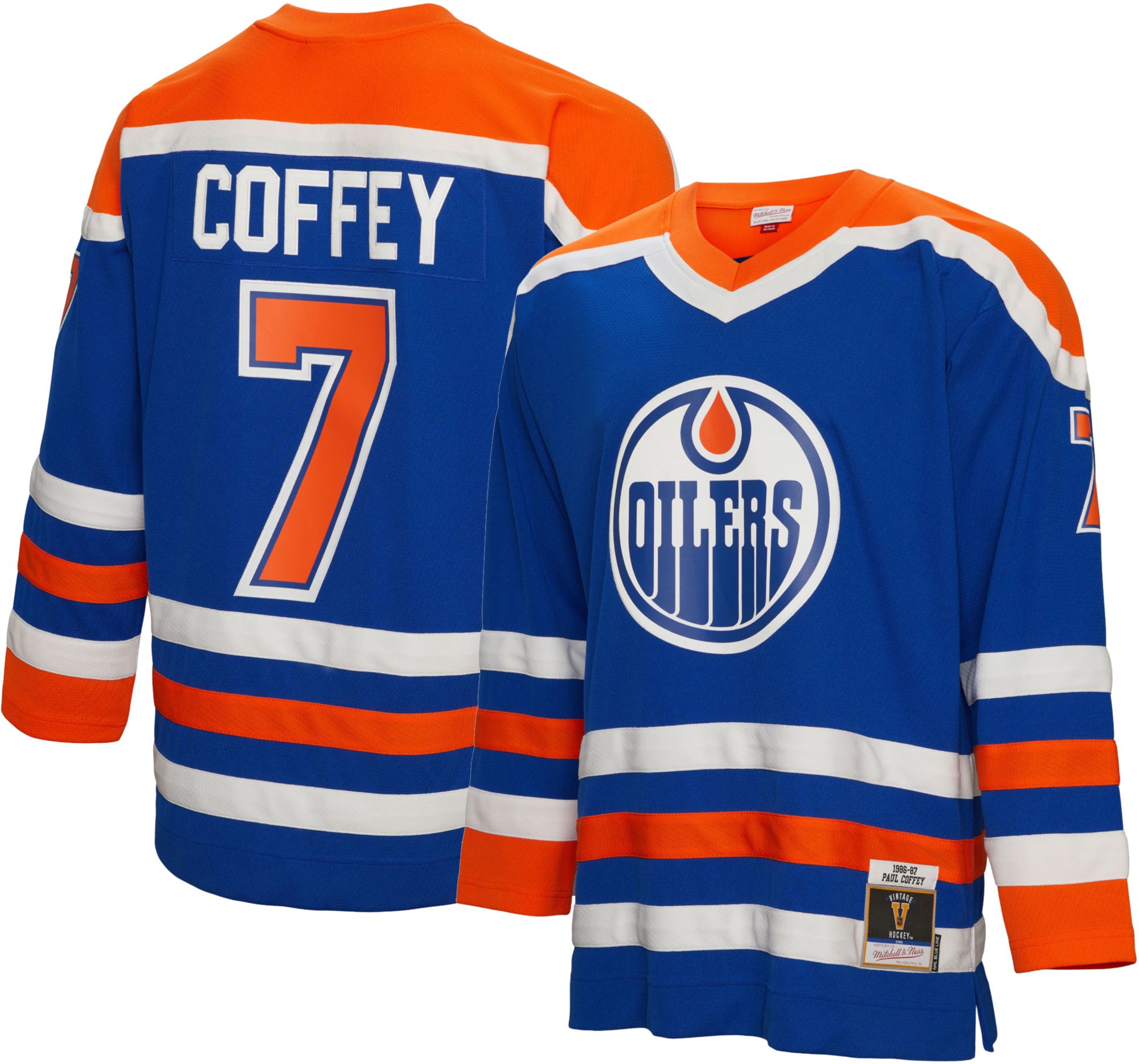 Mitchell &amp; Ness Edmonton Oilers Paul Coffey #7 '86 Blue Line Jersey