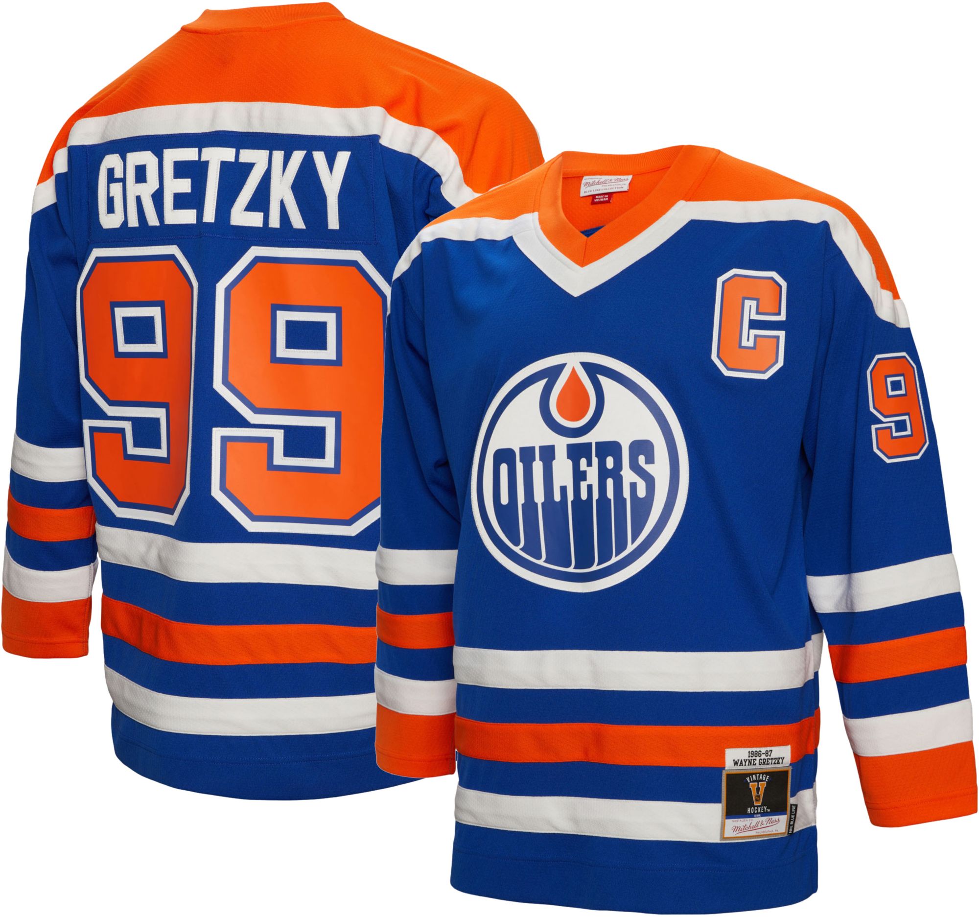 Mitchell &amp; Ness Edmonton Oilers Wayne Gretzky #99 '86 Blue Line Jersey