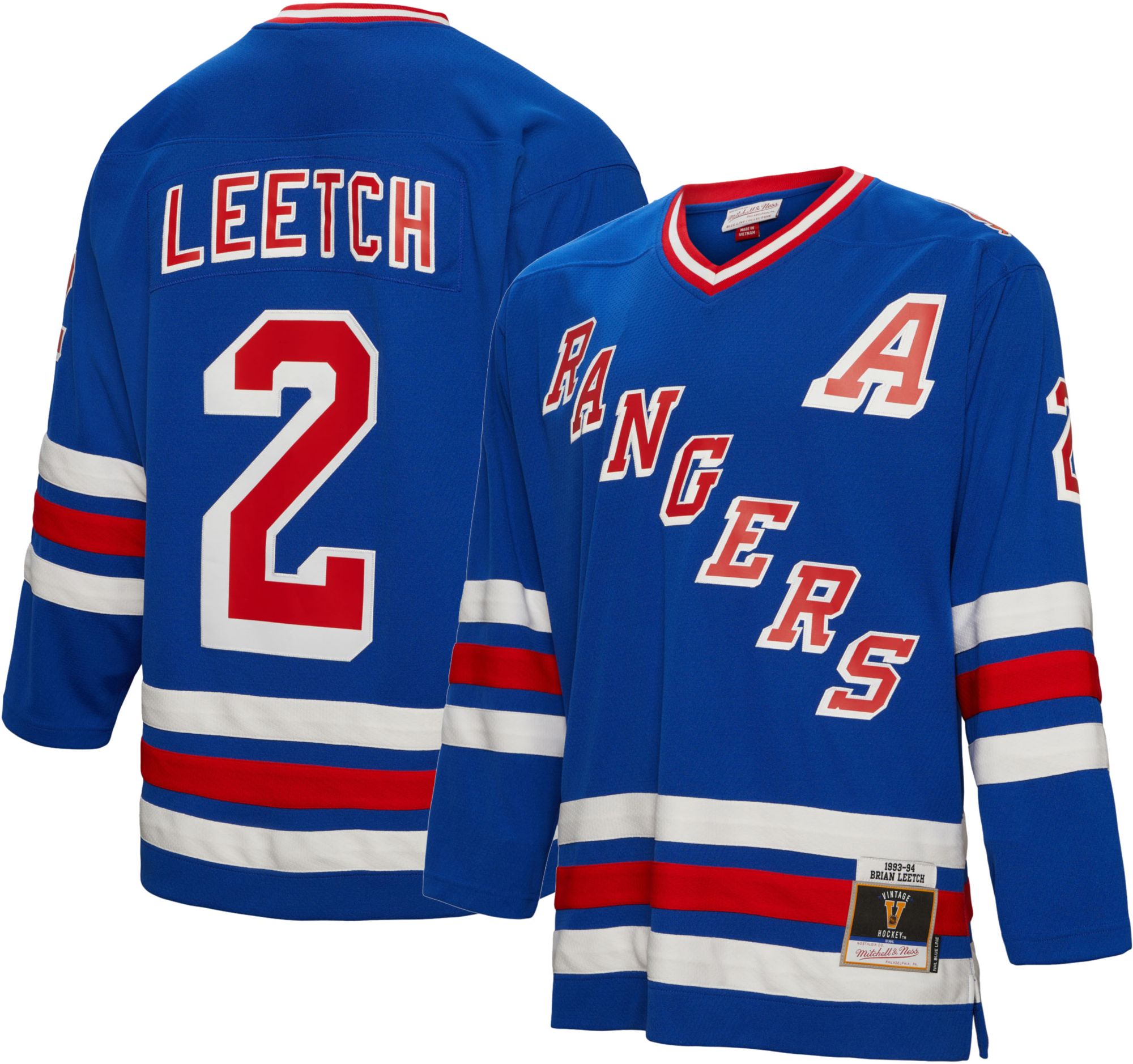 Mitchell &amp; Ness New York Rangers Brian Leetch #2 '93 Blue Line Jersey - Blue