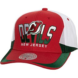 New Jersey Devils Mitchell & Ness Stripe Cuffed Knit Hat with Pom - Green