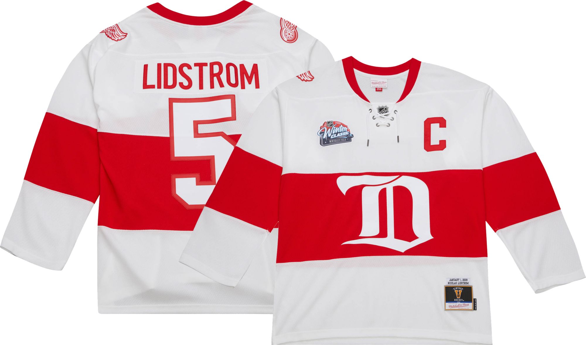 Mitchell &amp; Ness Detroit Red Wings Nicklas Lidström #5 2008 Vintage Replica Jersey