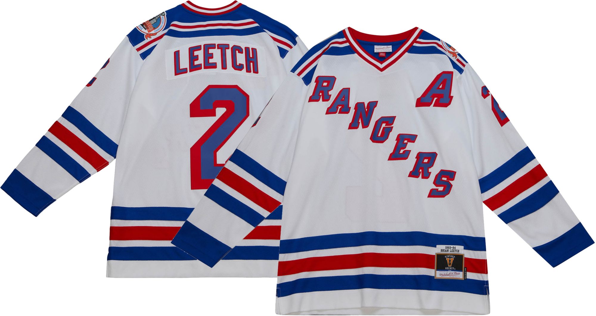 Mitchell &amp; Ness New York Rangers Brian Leetch #2 1993 Vintage Replica Jersey