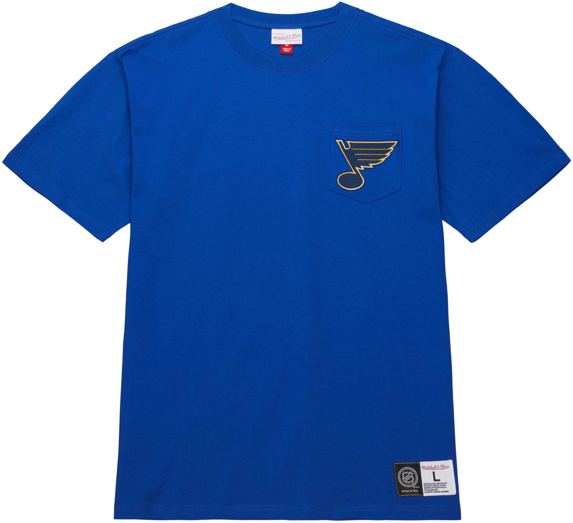 Mitchell &amp; Ness St. Louis Blues Pocket Blue T-Shirt
