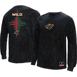 Mitchell & Ness Minnesota Wild Vintage Zig-Zag Black Long Sleeve Shirt