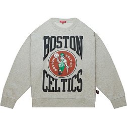 Men's Mitchell & Ness Heather Gray Boston Celtics Tie-Breaker Pullover Hoodie Size: Large