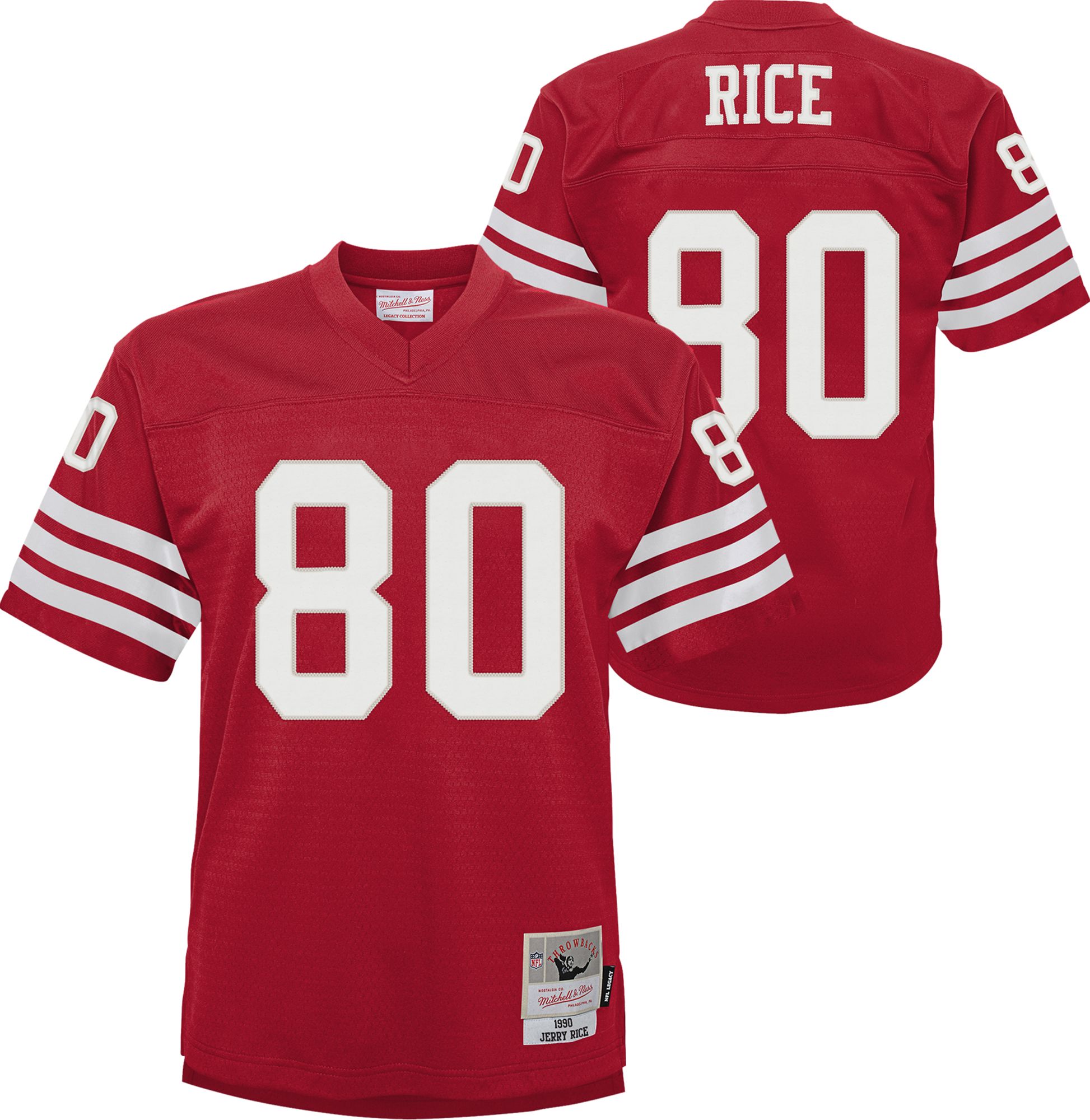 Mitchell & Ness Youth San Francisco 49ers Jerry Rice #80 1990 Red Jersey