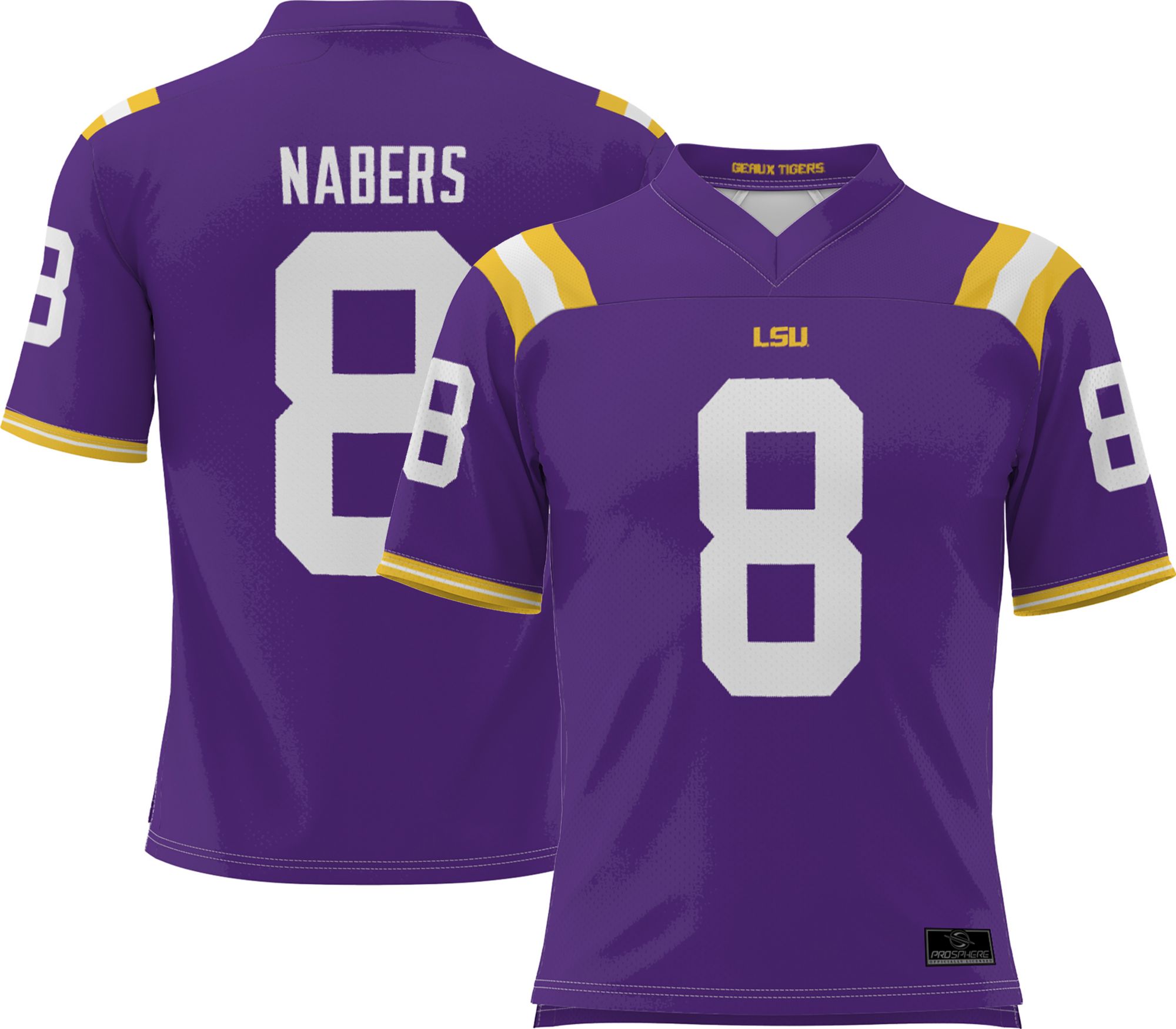 ProSphere Men's LSU Tigers #8 Malik Nabers Purple Full Sublimated Football Jersey