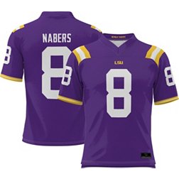 ProSphere Men's LSU Tigers #8 Nabers Purple Full Sublimated Football Jersey