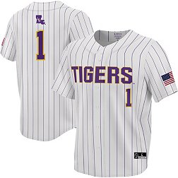 ProSphere Men's LSU Tigers #1 White Pinstripe Baseball Jersey