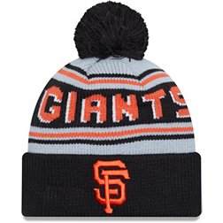 New Era Adult San Francisco Giants Orange Wordmark Pom Knit Hat