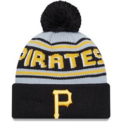 New Era Adult Pittsburgh Pirates Black Word Pom Knit Hat