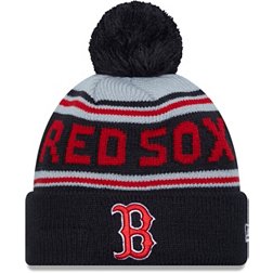 New Era Adult Boston Red Sox Navy Wordmark Pom Knit Hat