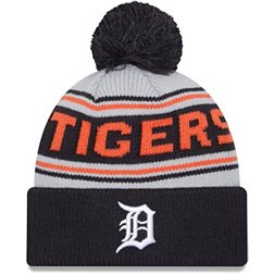 New Era Adult Detroit Tigers Navy Word Pom Knit Hat