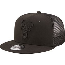 New Era Milwaukee Bucks Black 9Fifty Trucker Hat