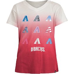 New Era Girl's Arizona Diamondbacks Red Dipdye V-Neck T-Shirt