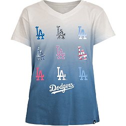 New Era Girl's Los Angeles Dodgers Dark Blue Dipdye V-Neck T-Shirt