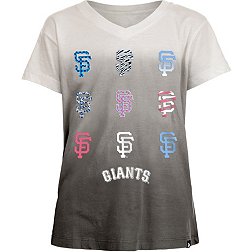 New Era Girl's San Francisco Giants Black Dipdye V-Neck T-Shirt