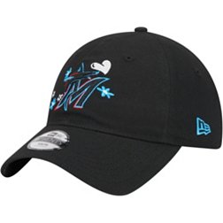 New Era Girls' Miami Marlins Black 9Twenty Flower Adjustable Hat