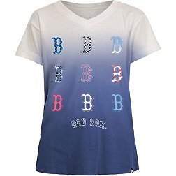 New Era Girl's Boston Red Sox Navy Dipdye V-Neck T-Shirt