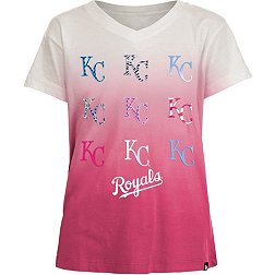 New Era Girl's Kansas City Royals Pink Dipdye V-Neck T-Shirt