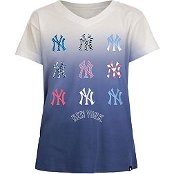 New Era Girl's New York Yankees Navy Dipdye V-Neck T-Shirt