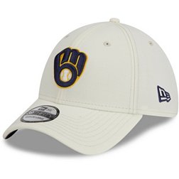 New Era Men's Milwaukee Brewers White 39THIRTY Classic Stretch Fit Hat