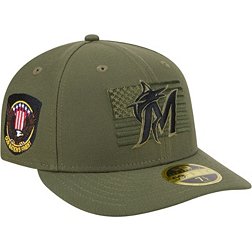 New Era Men's Armed Forces Day 2023 Miami Marlins Olive Low Profile 59Fifty Fitted Hat