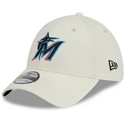 New Era Men's Miami Marlins White 39THIRTY Classic Stretch Fit Hat