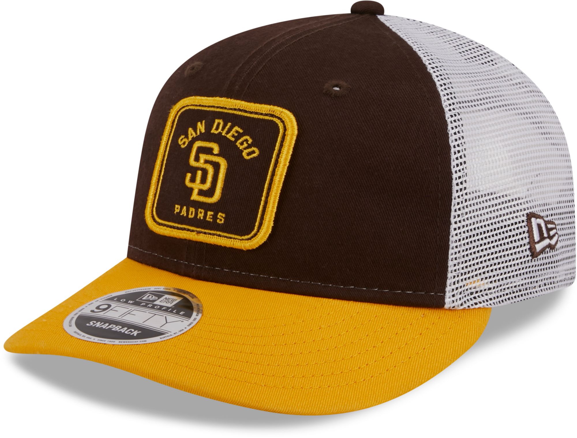 New Era Men's San Diego Padres Brown Low Profile 9Fifty Squared Fitted Hat