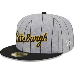 New Era Men's Pittsburgh Pirates Black Heather Pinstripe 59Fifty Fitted Hat