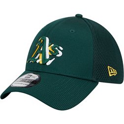 New Era Men's Oakland Athletics Dark Green 39THIRTY Overlap Stretch Fit Hat