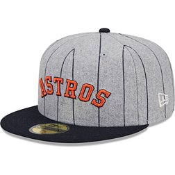 New Era Men's Houston Astros Navy Heather Pinstripe 59Fifty Fitted Hat