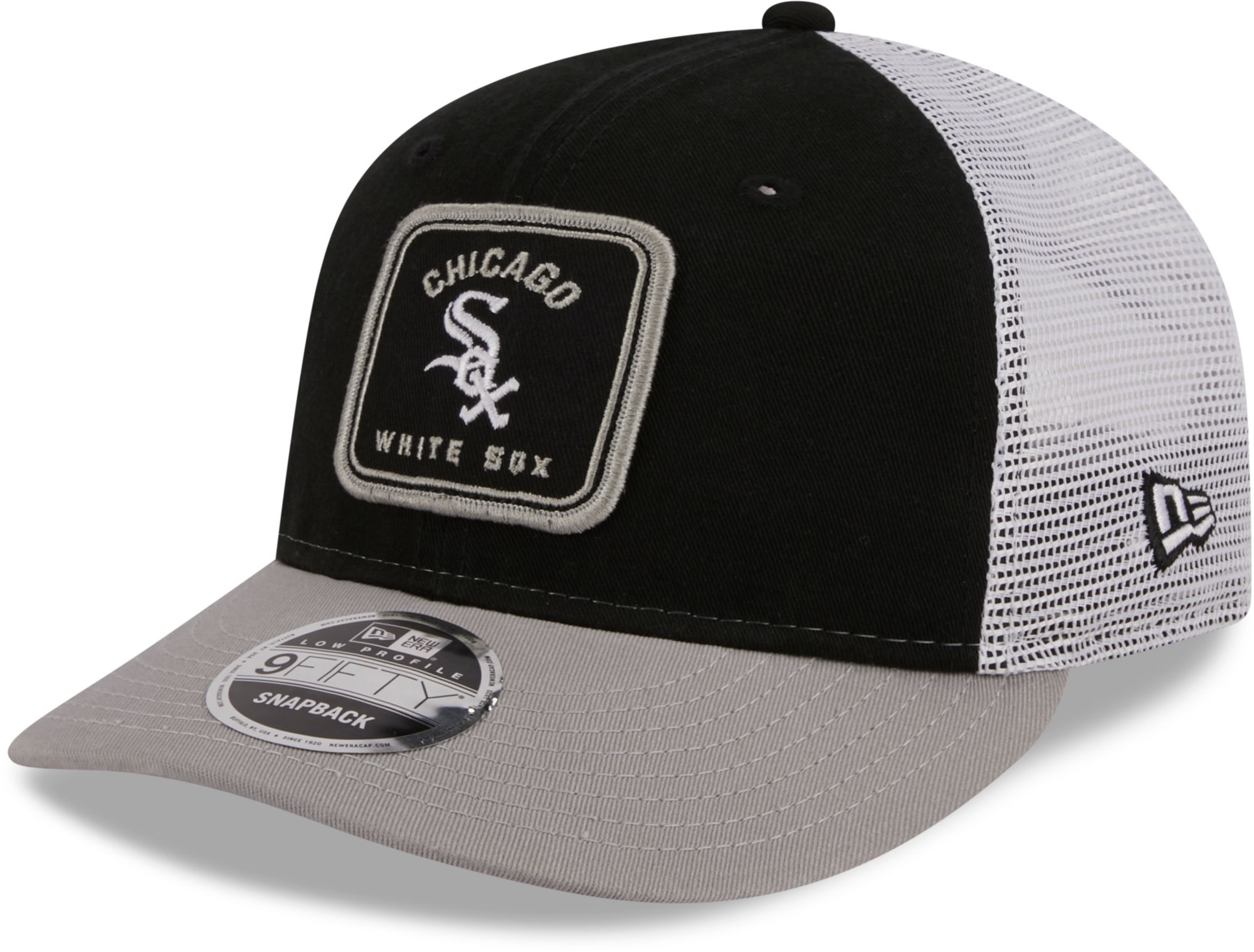 New Era Men's Chicago White Sox Black Low Profile 9Fifty Squared Fitted Hat