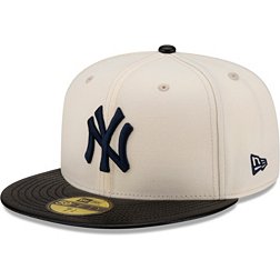 New Era Men's New York Yankees Blue Leather 59Fifty Fitted Visor
