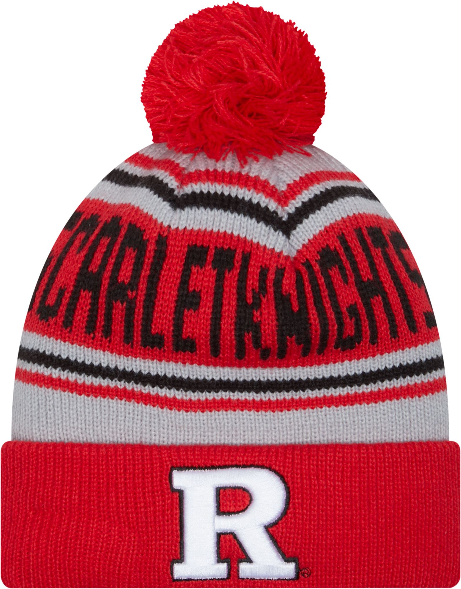 New Era Men's Rutgers Scarlet Knights Scarlet Pom Wordmark Beanie