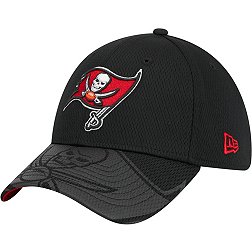 New Era Men's Tampa Bay Buccaneers Top Visor 39Thirty Black Stretch Fit Hat