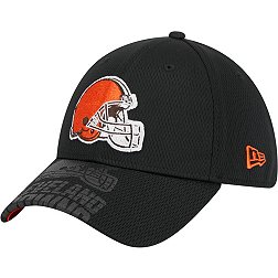 New Era Men's Cleveland Browns Top Visor 39Thirty Black Stretch Fit Hat