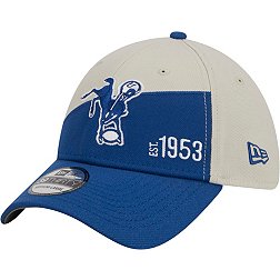 New Era Men's Indianapolis Colts 2023 Sideline Historic Blue 39Thirty Stretch Fit Hat