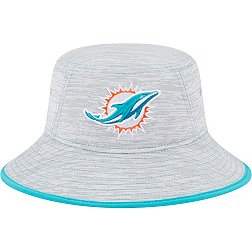 New Era Men's Miami Dolphins Game Adjustable Grey Bucket Hat