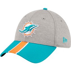 New Era Men's Miami Dolphins Stripe Grey 39Thirty Stretch Fit Hat