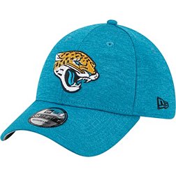 New Era Men's Jacksonville Jaguars Logo Teal 39Thirty Stretch Fit Hat