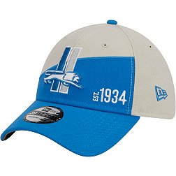 New Era Men's Detroit Lions 2023 Sideline Historic Blue 39Thirty Stretch Fit Hat
