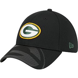 New Era Men's Green Bay Packers Top Visor 39Thirty Black Stretch Fit Hat
