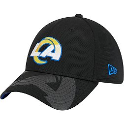 New Era Men's Los Angeles Rams Top Visor 39Thirty Black Stretch Fit Hat