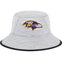 New Era Men's Baltimore Ravens Game Adjustable Grey Bucket Hat
