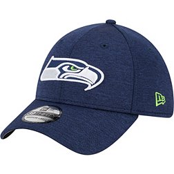 New Era Men's Seattle Seahawks Logo Navy 39Thirty Stretch Fit Hat