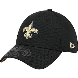 New Era Men's New Orleans Saints Top Visor 39Thirty Black Stretch Fit Hat