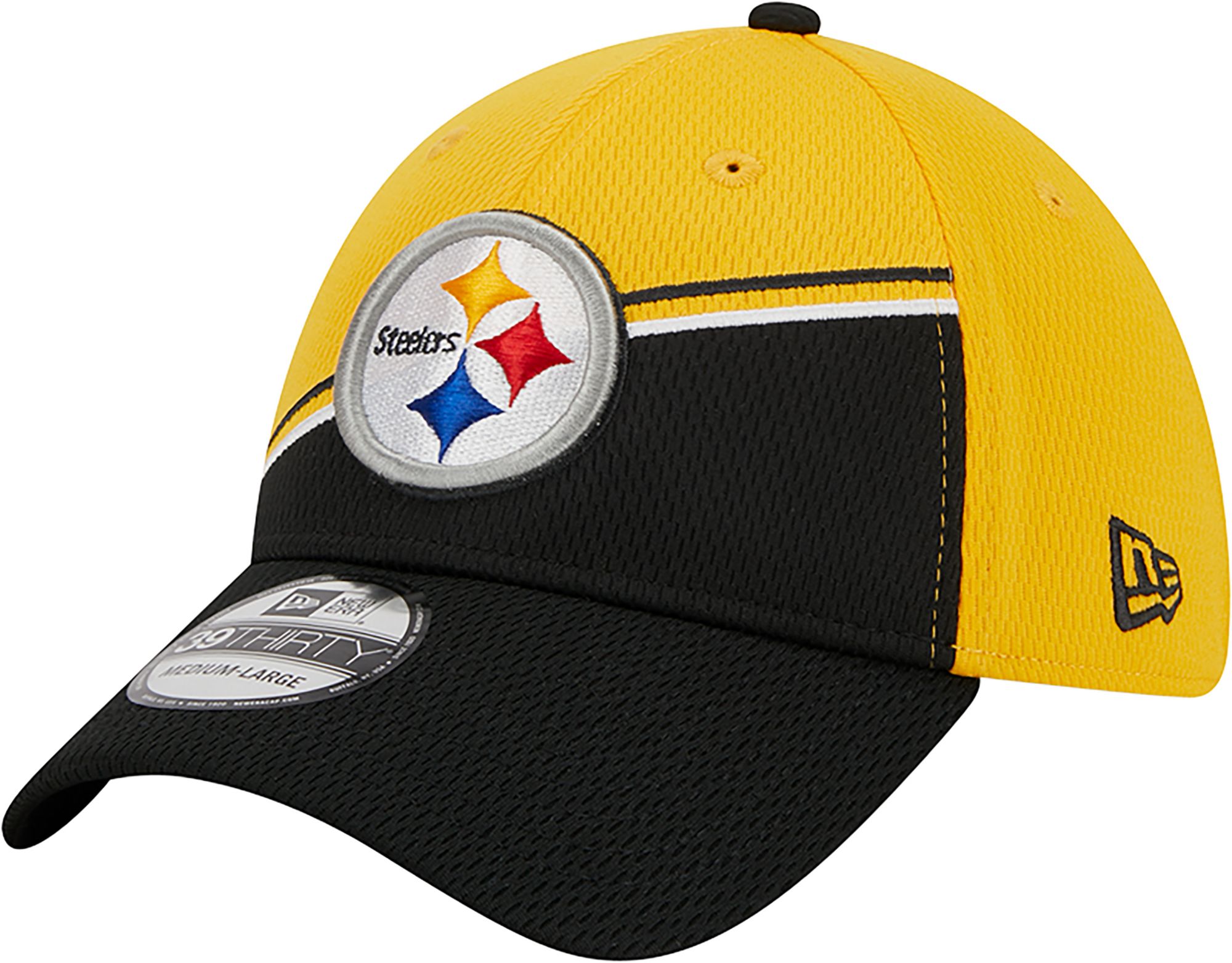 New Era Men's Pittsburgh Steelers 2023 Sideline Alternate Black 39Thirty Stretch Fit Hat