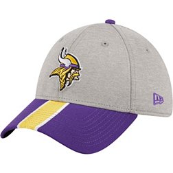 New Era Men's Minnesota Vikings Stripe Grey 39Thirty Stretch Fit Hat